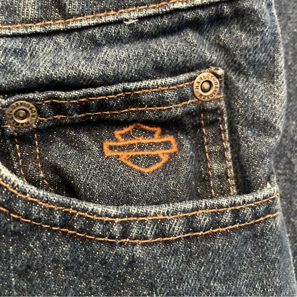 Harley Davidson Genuine MotorClothes Womens 12 Long Straight Leg Denim Jeans - Picture 4 of 11